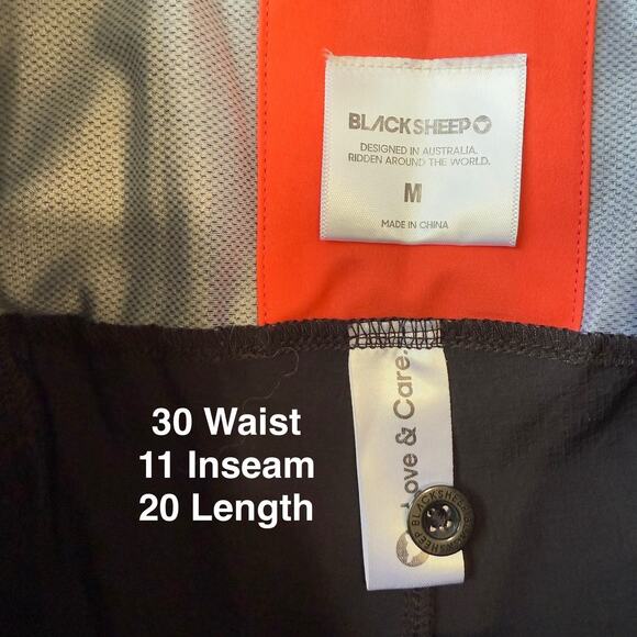 Black Sheep Cycling Shorts Medium Black Relaxed Lightweight Sportswear - Picture 4 of 7